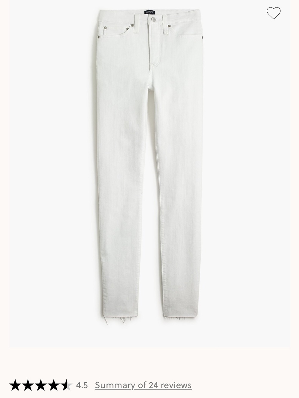 J. crew White High-Rise Skinny Jeans